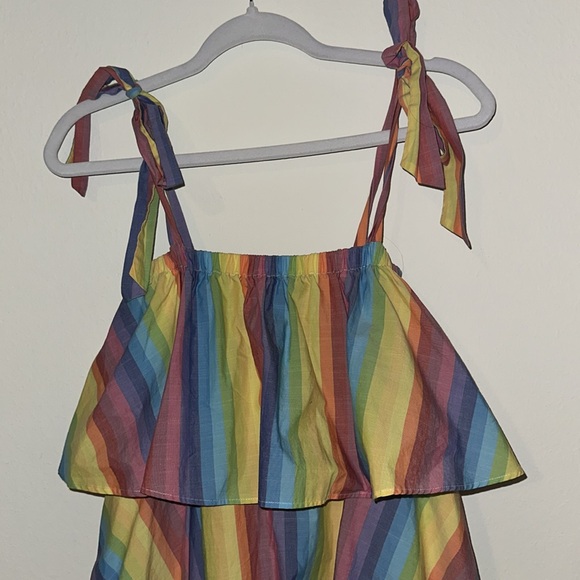 MDS Stripes Rainbow Ruffle Maxi Dress - Picture 3 of 7